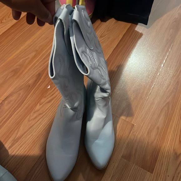Cowboy Boots Baby Blue pumps - Picture 1 of 6